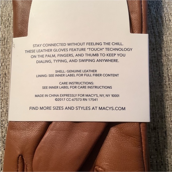 Charter Club Leather Super Soft Lined Gloves - Picture 6 of 6